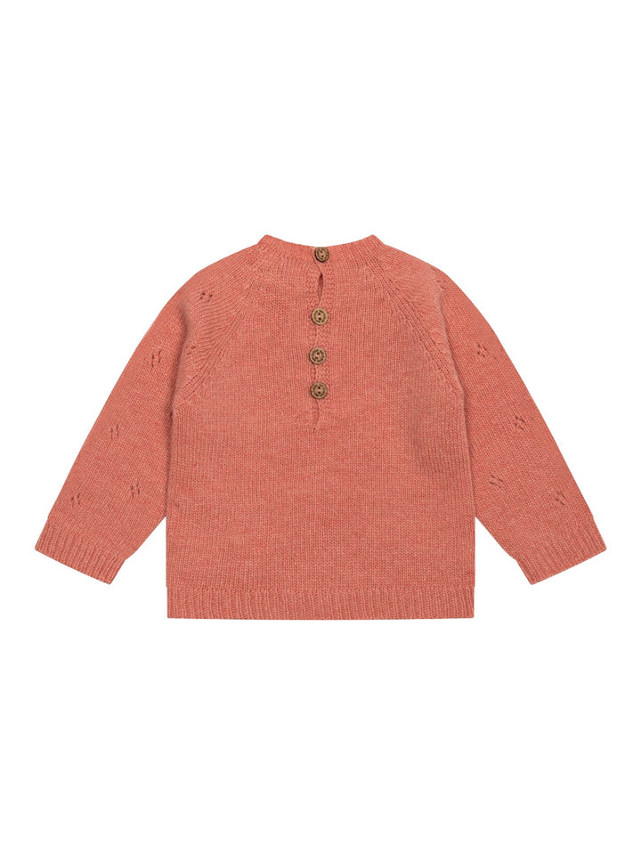 Strickpullover aus Merinowolle - Coral