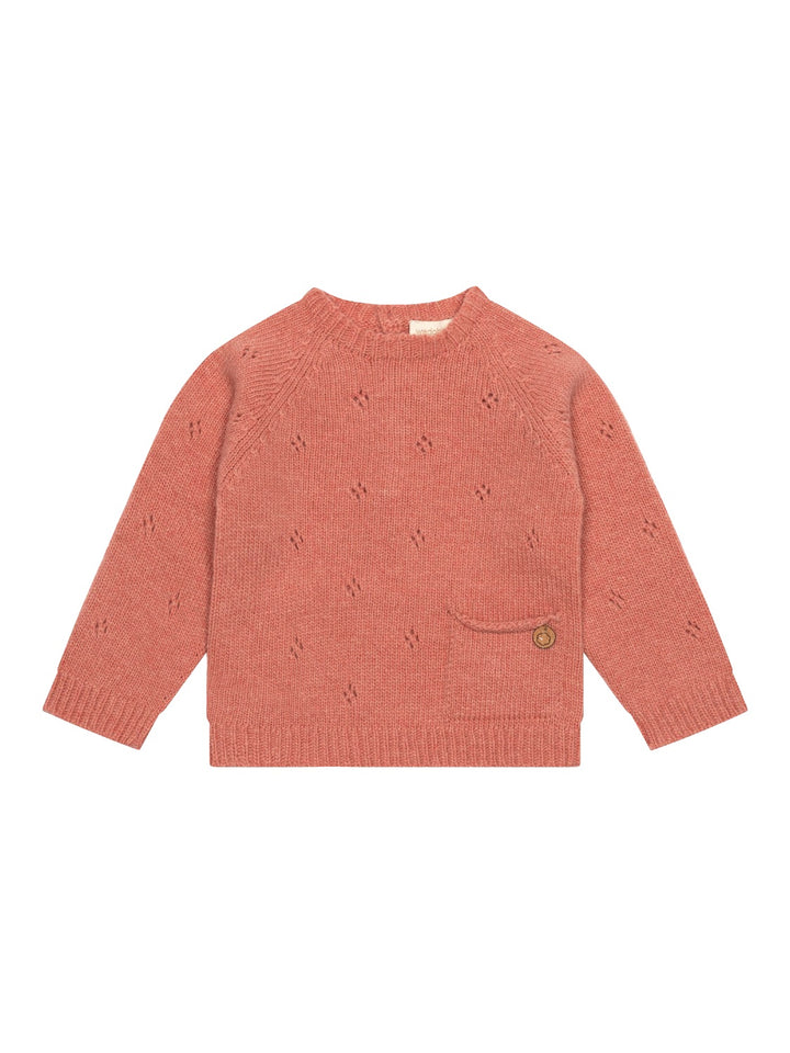 Strickpullover aus Merinowolle - Coral