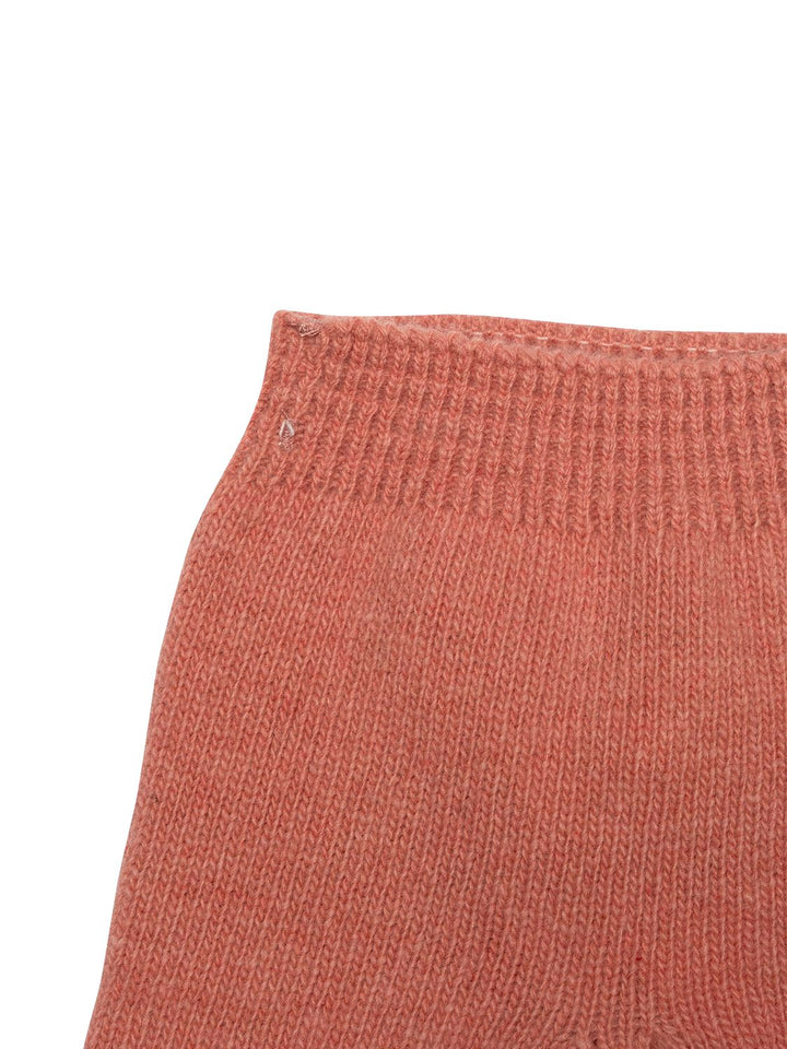 Strickhose mit Füßchen aus Merinowolle - Coral