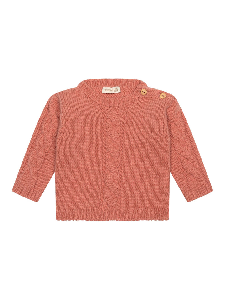 Pullover im Zopfstrick-Design - Coral