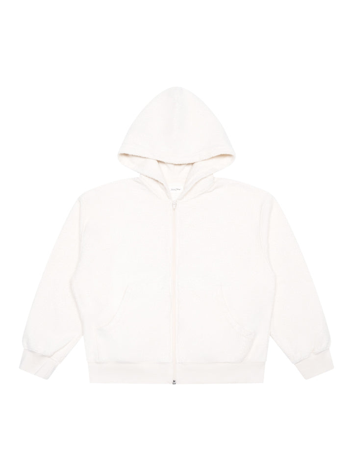 Bobypark Sweatjacke mit Bouclé-Effekt - Creme