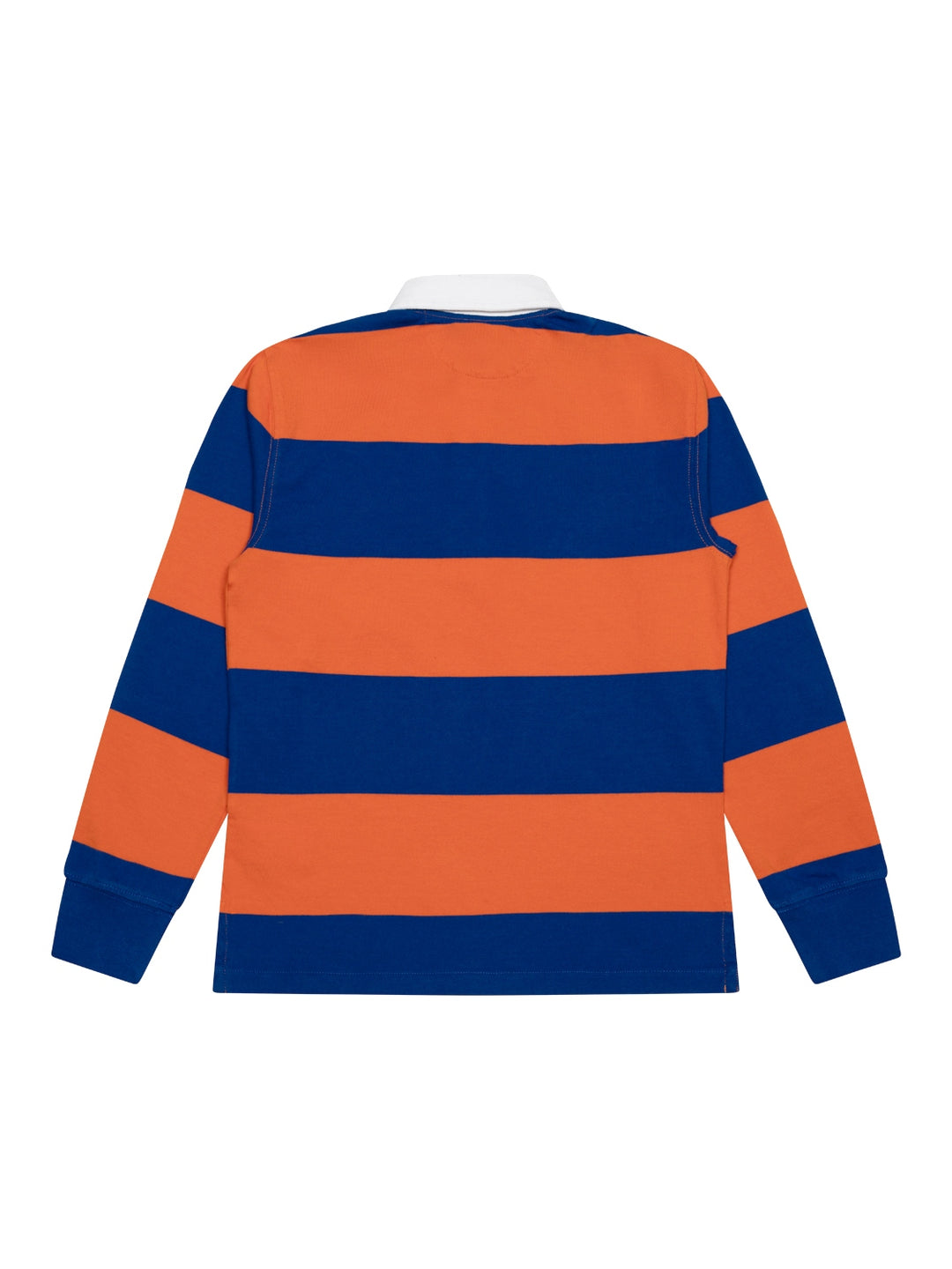 Rugbyshirt mit Logo - Orange/Blau