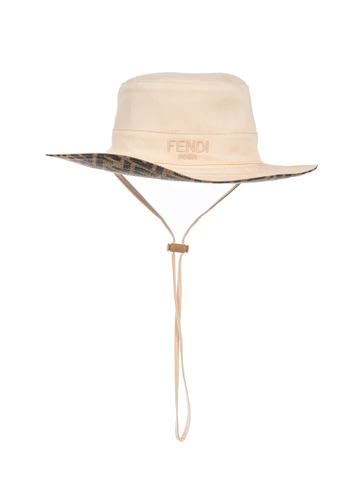 Wendbarer Sonnenhut mit Logo - Beige/Braun