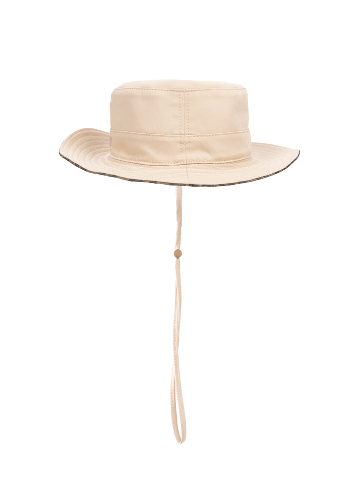 Wendbarer Sonnenhut mit Logo - Beige/Braun