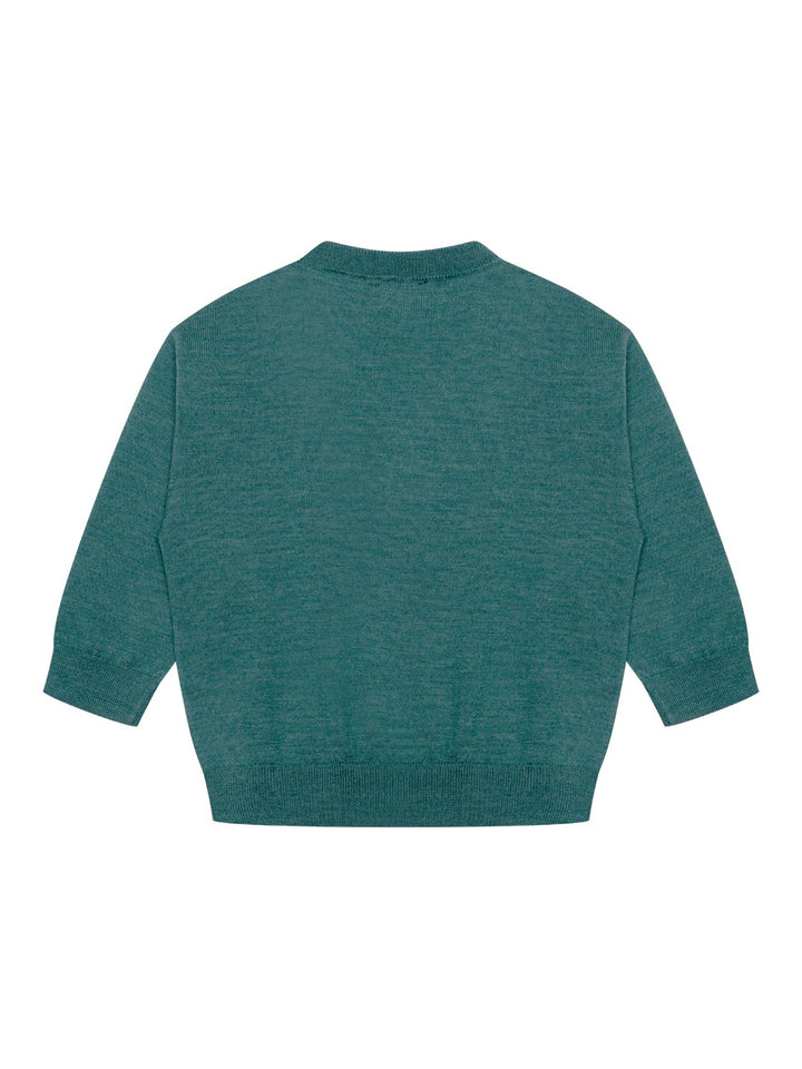 Feinstrickpullover mit Logo - Jade