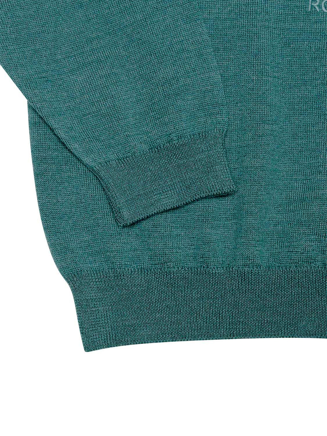 Feinstrickpullover mit Logo - Jade