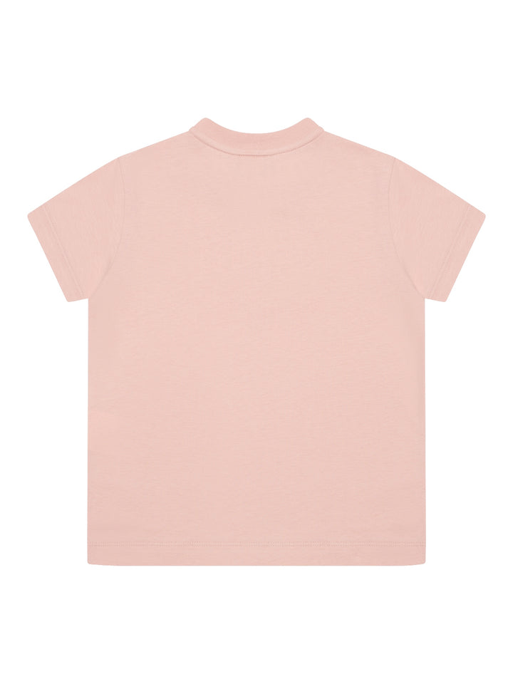 T-Shirt mit Logo-Stickerei - Rosa