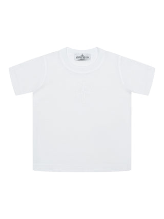 T-Shirt mit Logo-Stickerei - Weiß