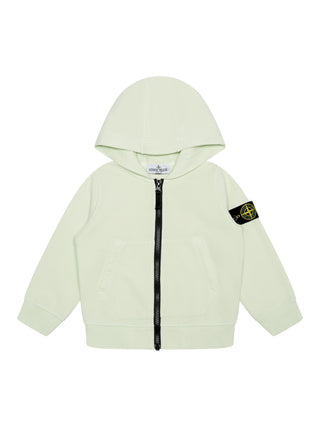 Sweatjacke mit Logo-Patch - Pastellgrün