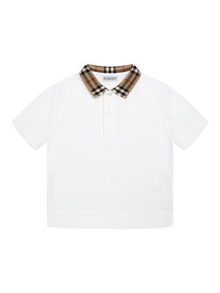 Poloshirt Johanne Vintage-Check - Weiß