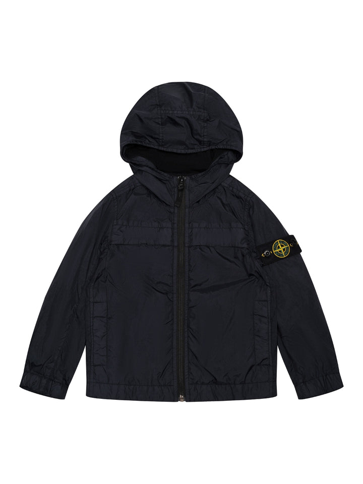 Jacke mit Kapuze und Logo - Navy