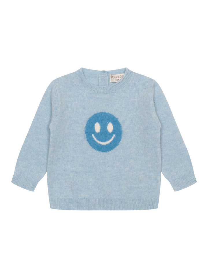 Kaschmirpullover Smiley - Hellblau