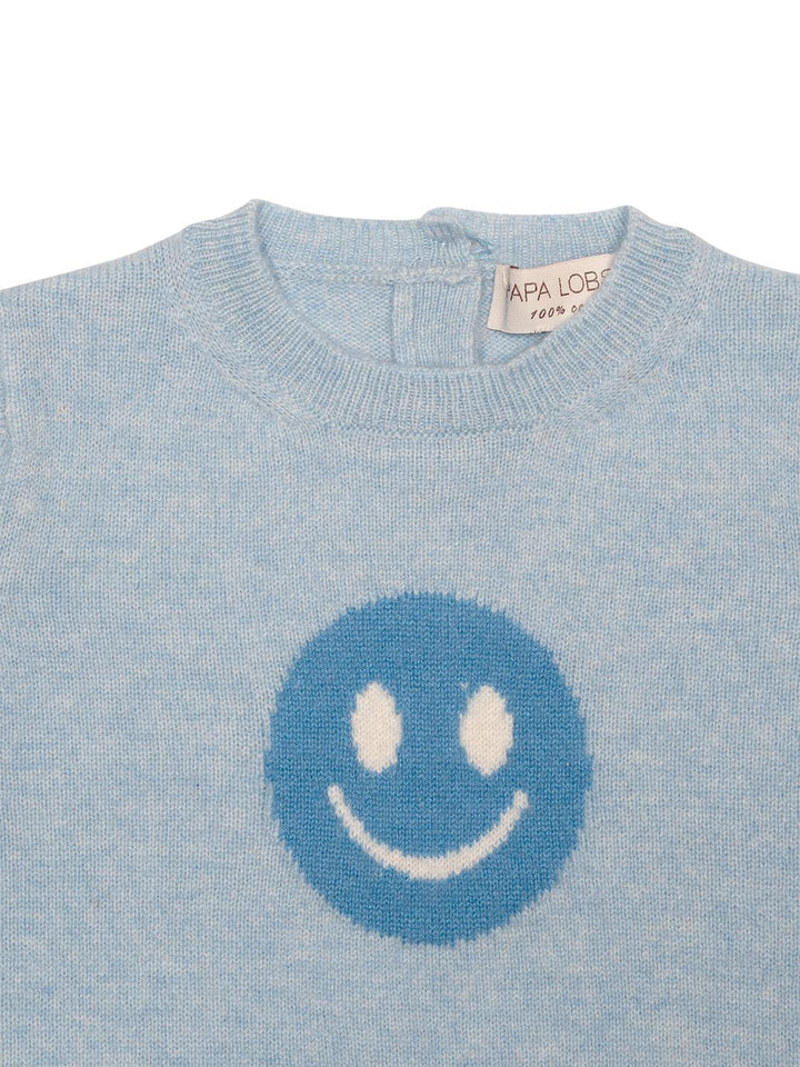 Kaschmirpullover Smiley - Hellblau