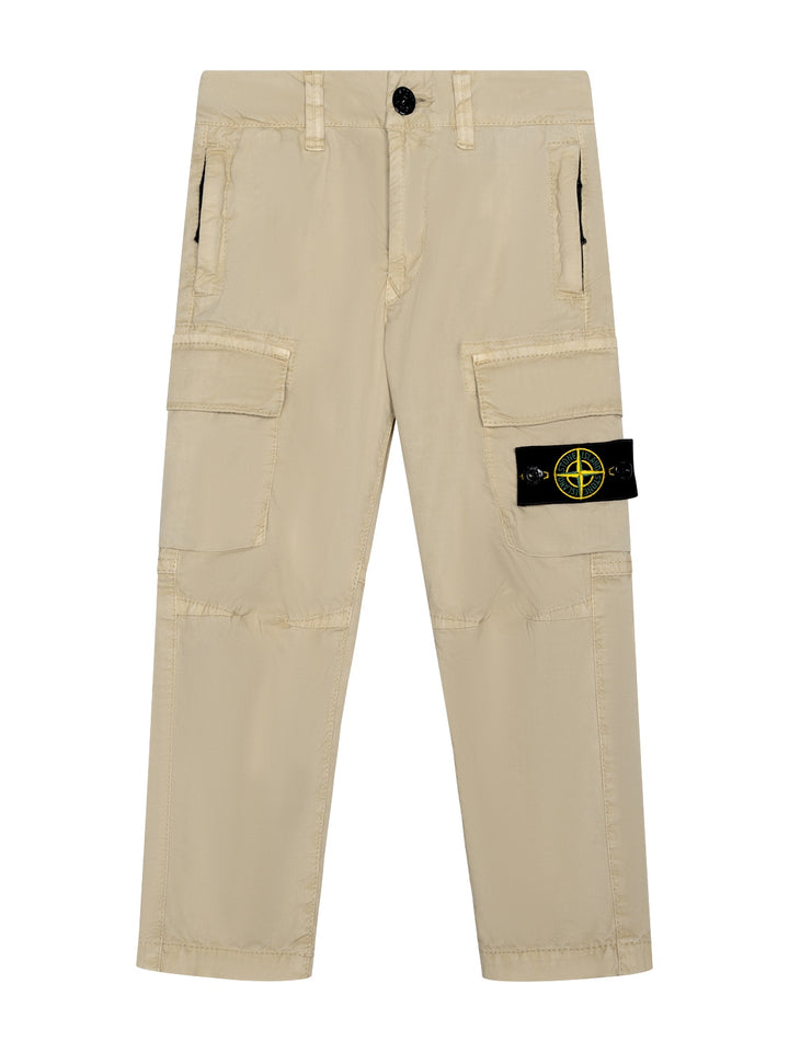 Cargohose mit Logo-Patch - Beige