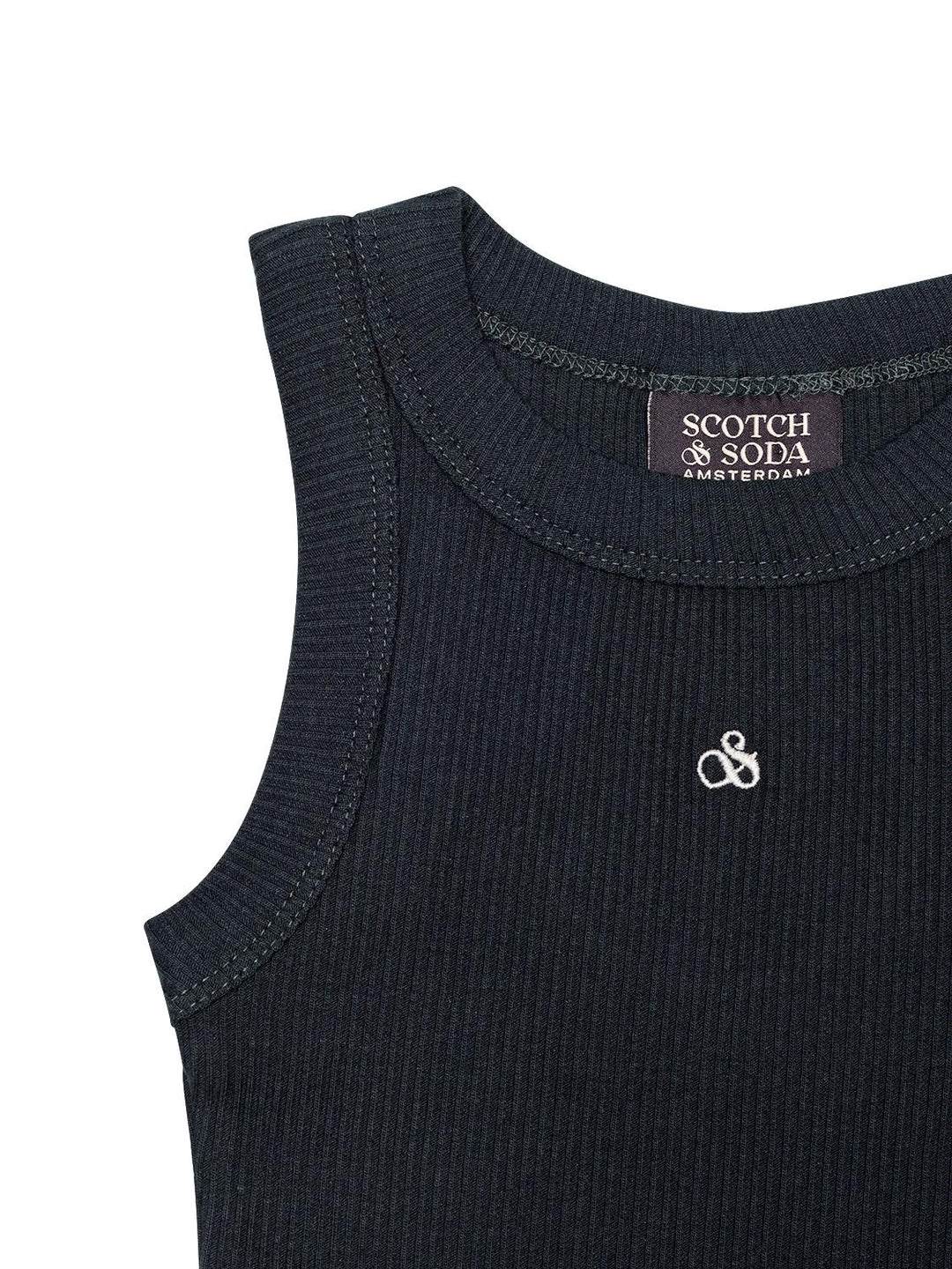 Geripptes Slim-Fit-Tanktop - Dunkelgrün