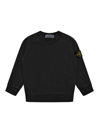 Sweatshirt mit Logo-Patch und Ziernähten - Schwarz