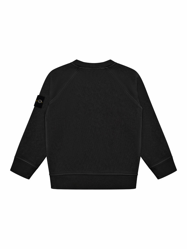 Sweatshirt mit Logo-Patch und Ziernähten - Schwarz