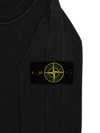 Sweatshirt mit Logo-Patch und Ziernähten - Schwarz