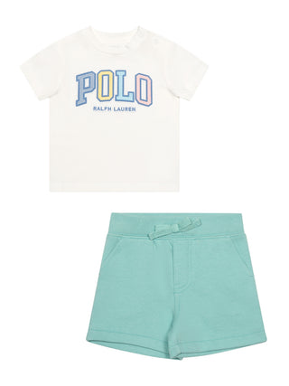 Set aus T-Shirt & Hose - Weiß/Pastellgrün