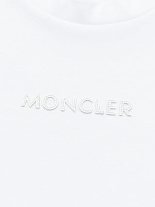 T-Shirt mit Leder-Schriftzug