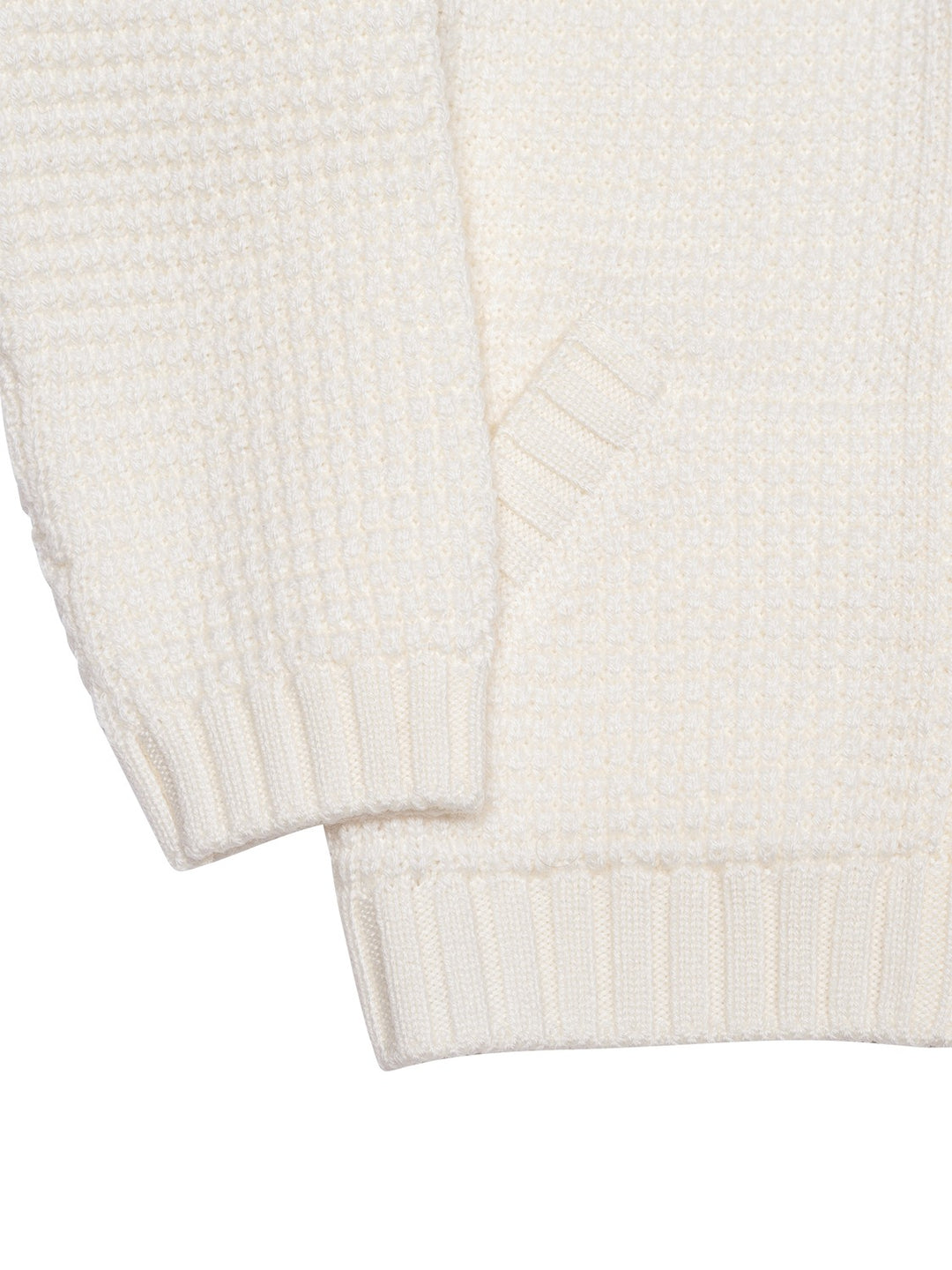 Cardigan aus Schurwolle mit Waffelmuster - Off White