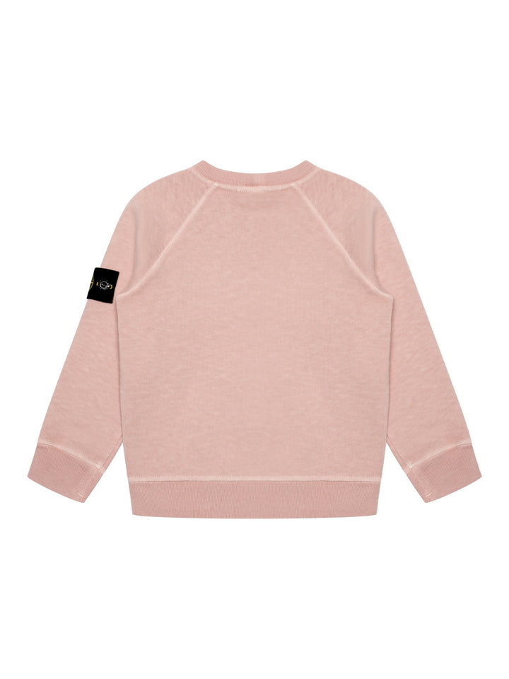 Sweatshirt mit Logo-Patch und Ziernähten - Hellrosa