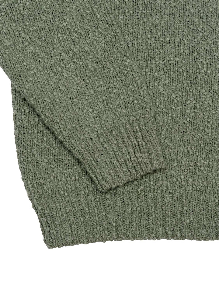 Strickpullover aus strukturierter Baumwolle - Khaki