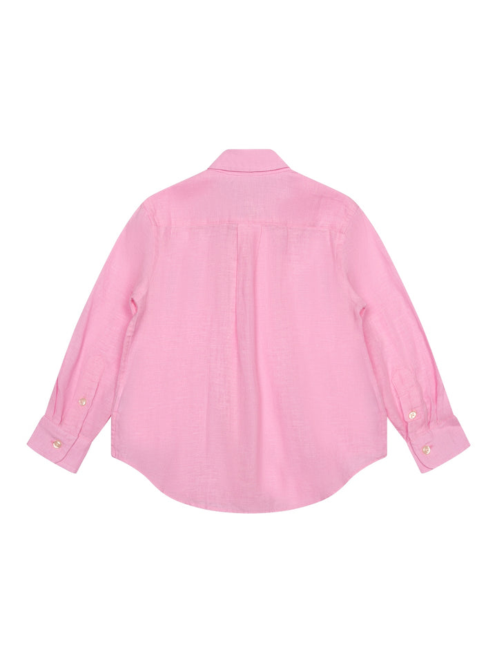 Button-Down-Hemd aus Leinen - Rosa