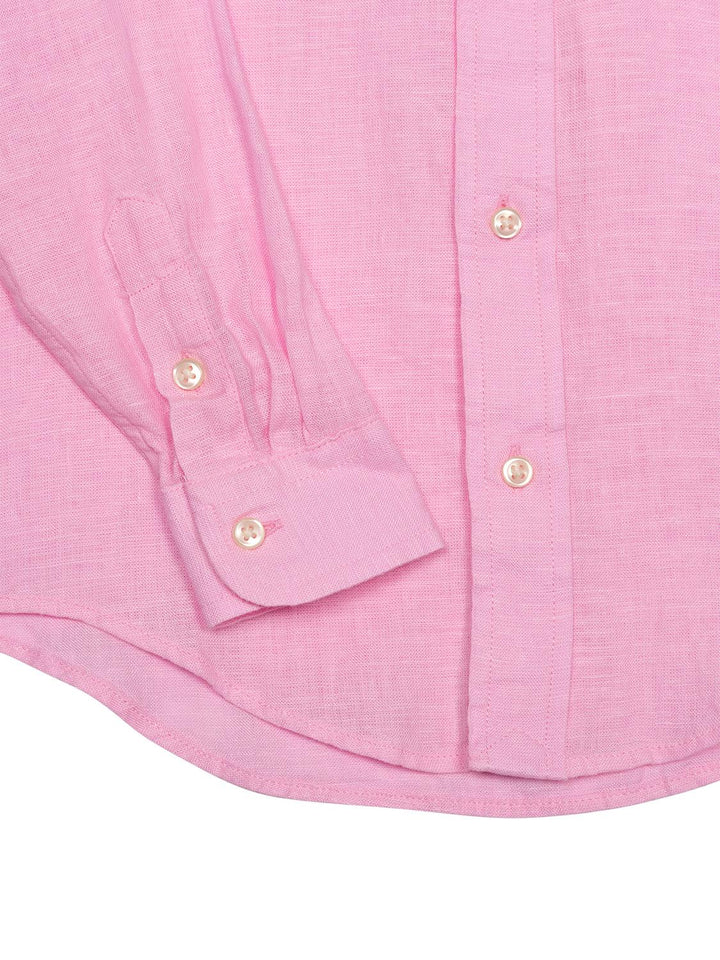 Button-Down-Hemd aus Leinen - Rosa