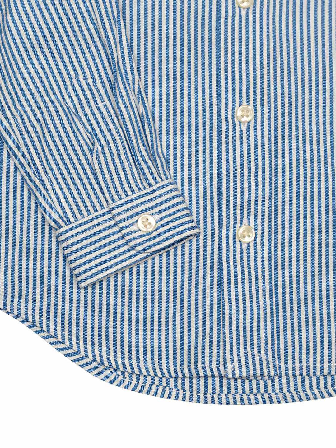 Gestreiftes Button-Down-Hemd - Blau/Weiß