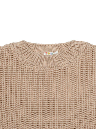 Chunky Grob gestrickter Pullover - Beige