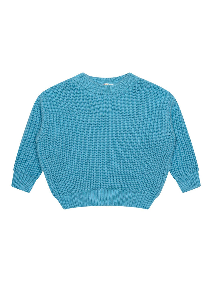 Chunky Grob gestrickter Pullover - Hellblau