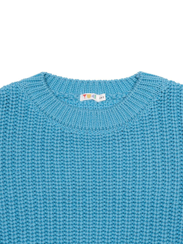 Chunky Grob gestrickter Pullover - Hellblau