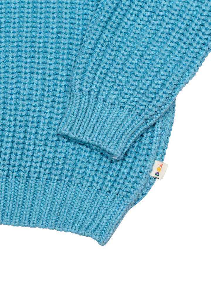 Chunky Grob gestrickter Pullover - Hellblau