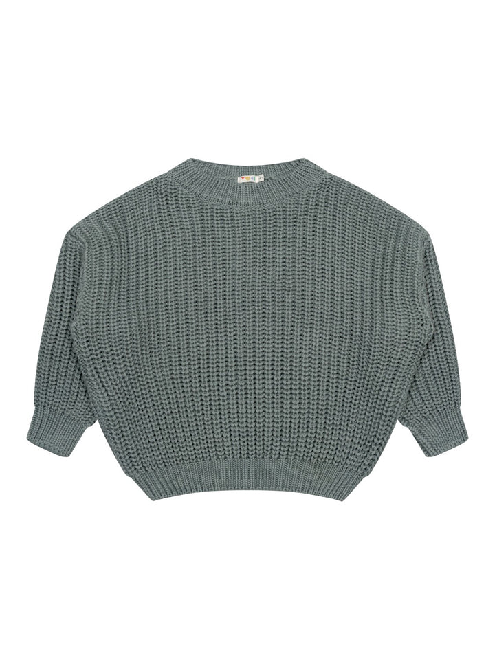 Grob gestrickter Pullover - Grau