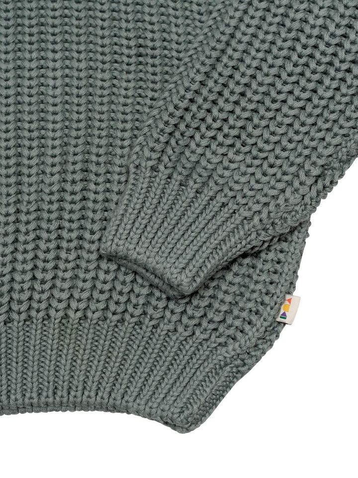 Grob gestrickter Pullover - Grau