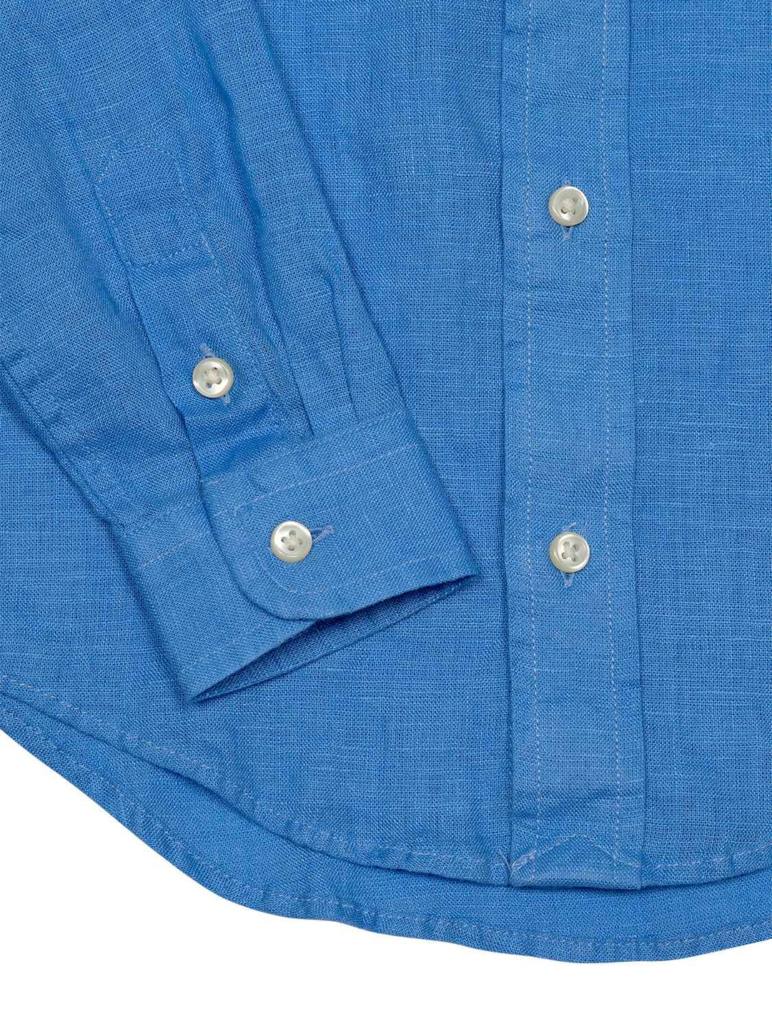 Button-Down Hemd aus Leinen - Blau