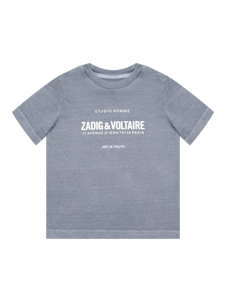 T-Shirt mit Logo-Print - Grau