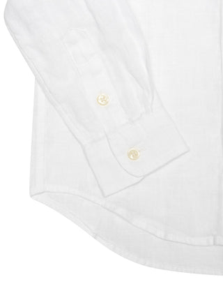 Leinenhemd mit Button-Down Kragen Weiß