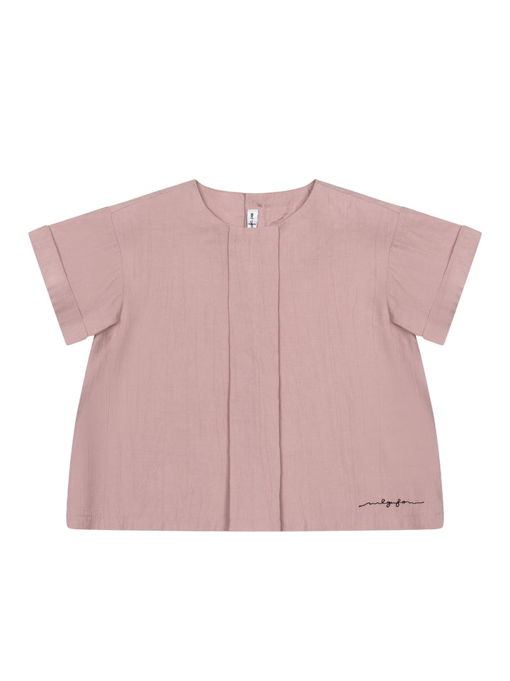 Bluse mit gestreifter Shorts im Set - Rosa