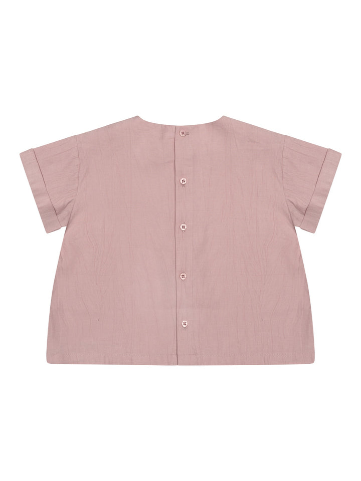 Bluse mit gestreifter Shorts im Set - Rosa