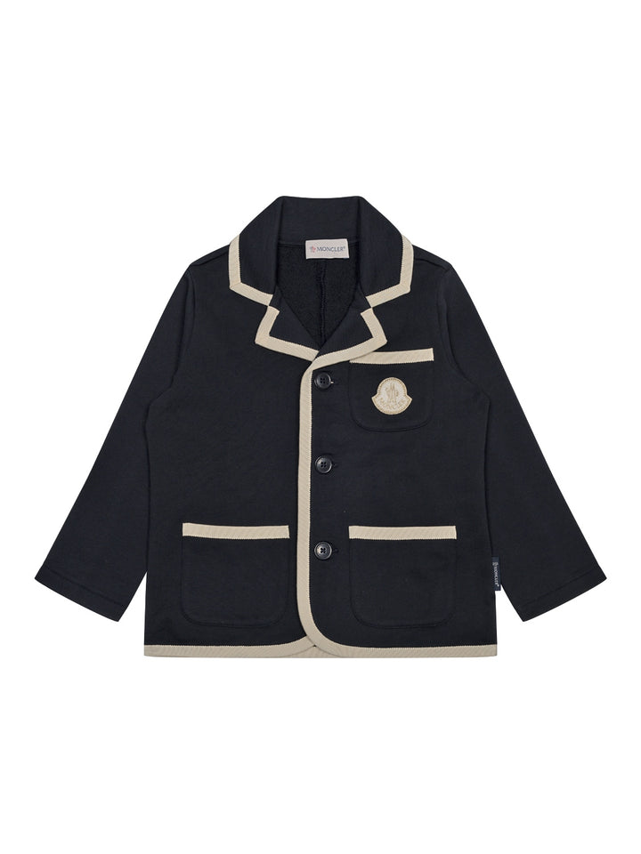 Sweat-Blazer mit Logo - Navy