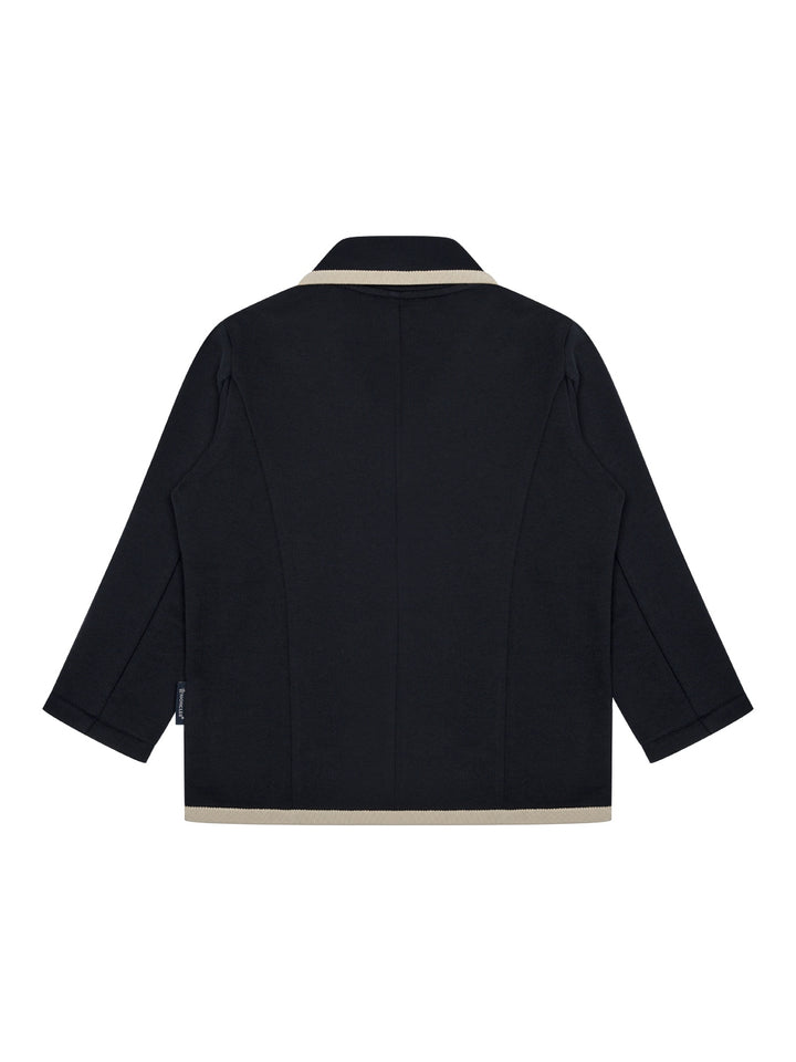 Sweat-Blazer mit Logo - Navy