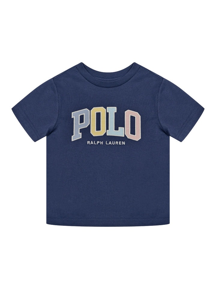 T-Shirt mit Logo-Stickerei - Navy