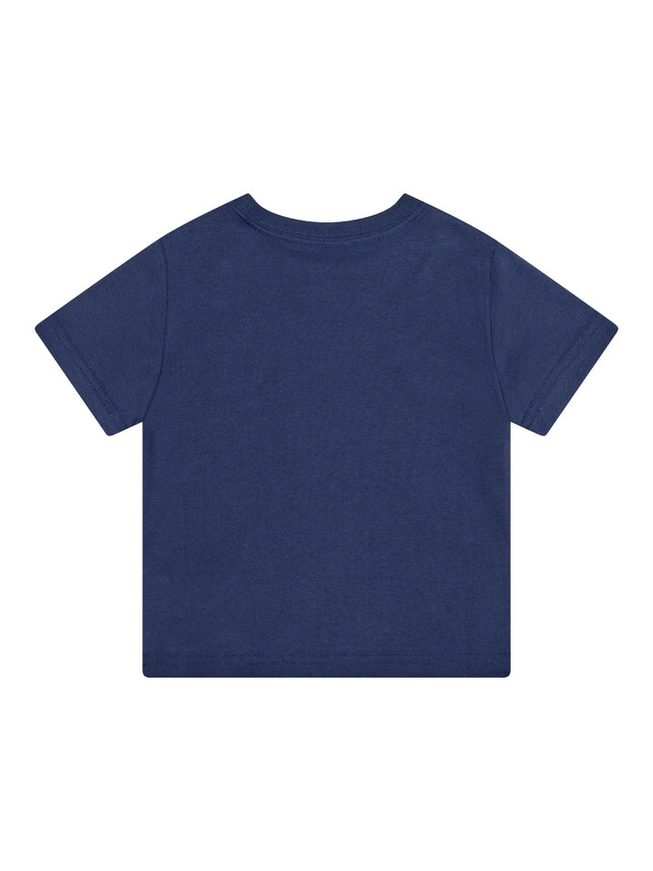 T-Shirt mit Logo-Stickerei - Navy