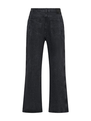 Weite Jeans mit Anagram - Schwarz
