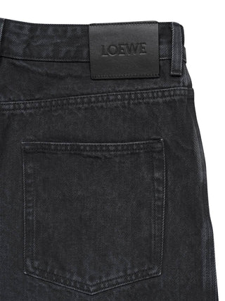 Weite Jeans mit Anagram - Schwarz