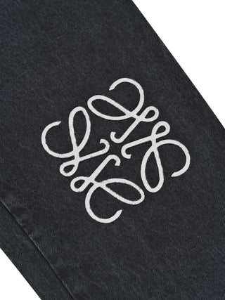 Weite Jeans mit Anagram - Schwarz