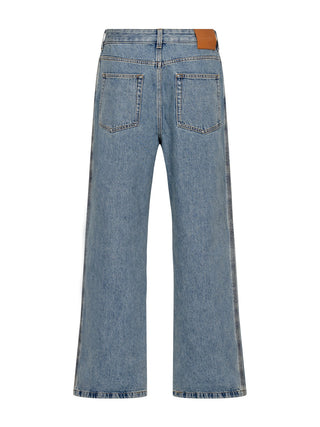 Weite Jeans mit Anagram - Blau