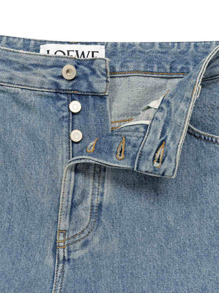 Weite Jeans mit Anagram - Blau